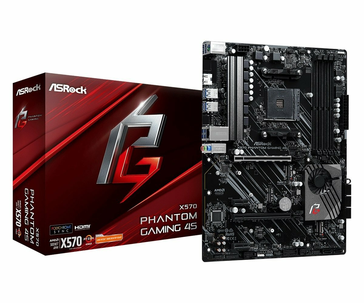 ASRock X570 PHANTOM GAMING 4S ATX AM4 Dual Channel DDR4