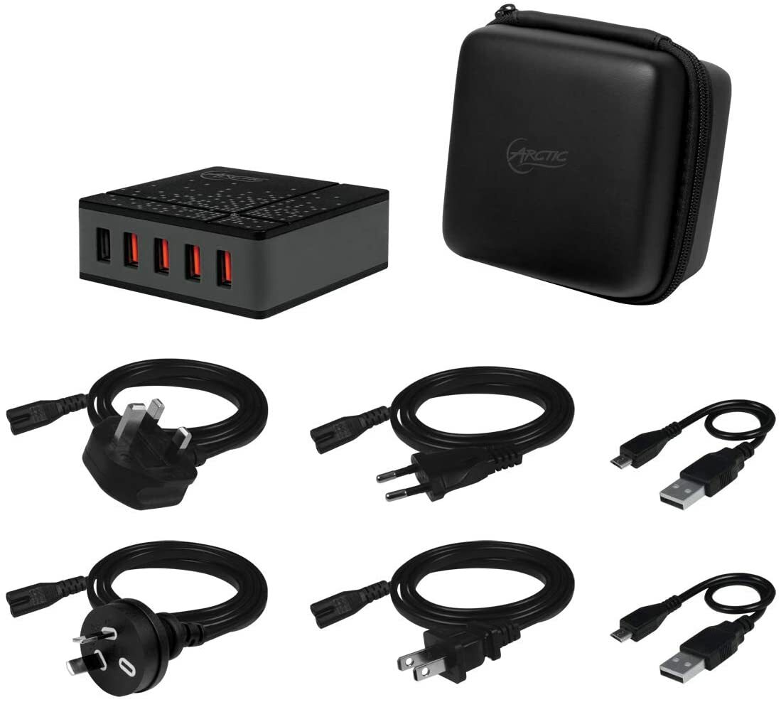 Arctic Global Charger 8000 APWCH00018A Travel Bag + Travel Cable sets / Black
