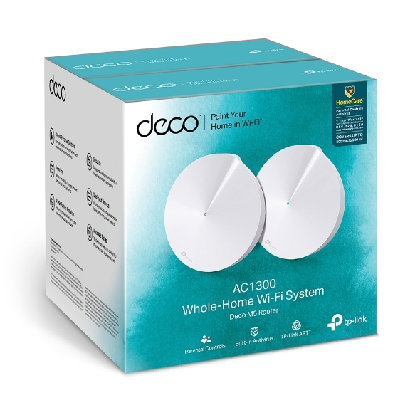 TP-LINK Deco M5 / 2-Pack / Whole Home AC1300 Mesh Wi-Fi System /