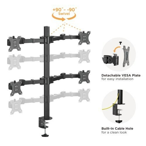 Brateck LDT33-C048 Quad Monitors Steel Articulating Monitor Arm