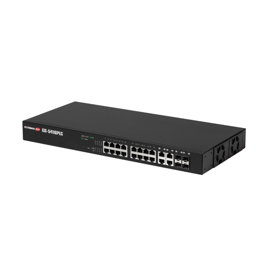 Edimax GS-5416PLC / 16-Port Gigabit PoE+ / Black