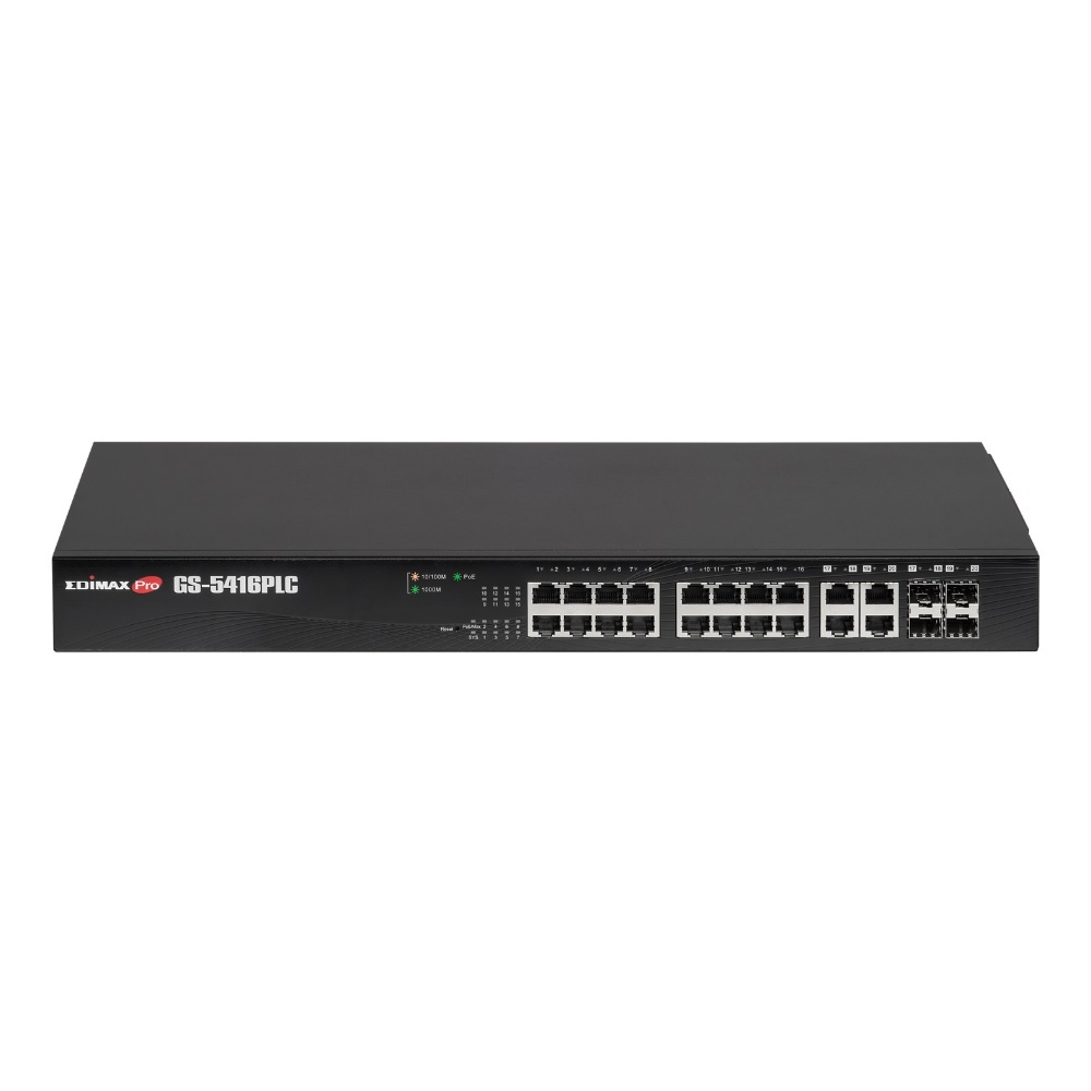 Edimax GS-5416PLC / 16-Port Gigabit PoE+ / Black