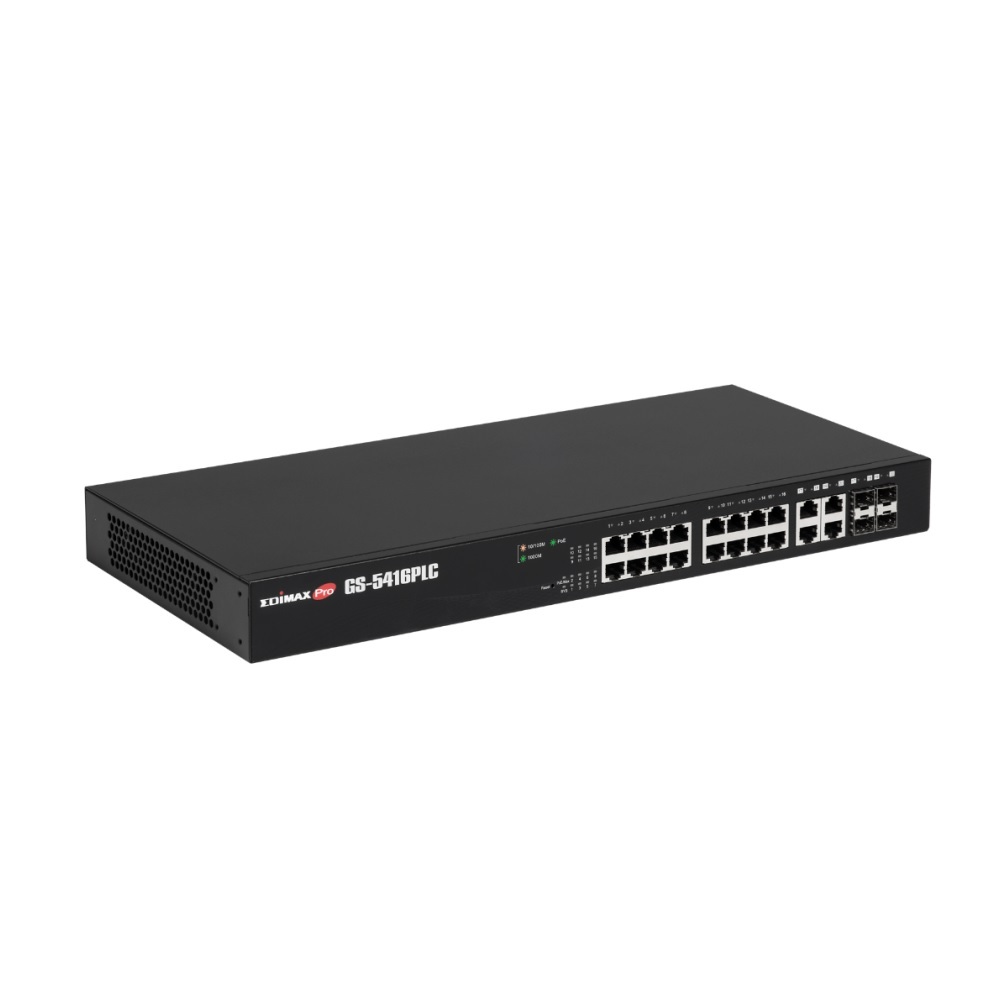Edimax GS-5416PLC / 16-Port Gigabit PoE+ / Black