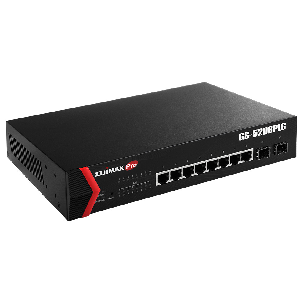 Edimax GS-5208PLG / 8-Port Gigabit PoE+ / Black