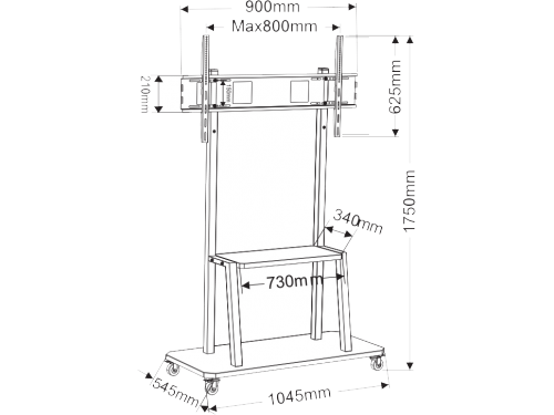 CHARMOUNT CT-FTVS-T14 Mobile Stand for Displays 55-90" / Black