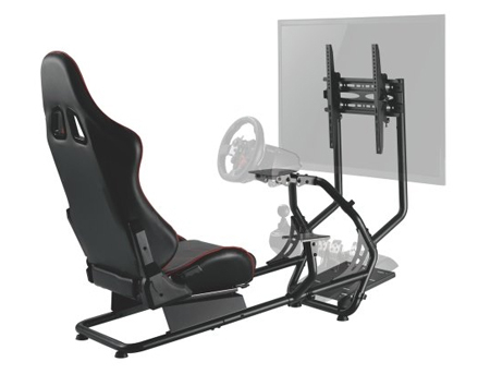 Lumi Classic Racing Simulator Cockpit Seat LRS03-BS with Monitor & Gear Shifter Mount / Black