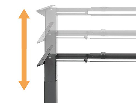 Lumi N05-22D Compact Manual Sit-Stand Desk Frame with Square Column
