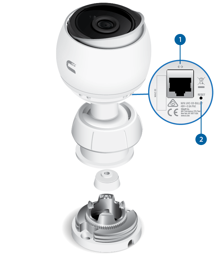 Ubiquiti UniFi G3 / 4Mpix 3.6mm f1.8 / UVC-G3-BULLET White