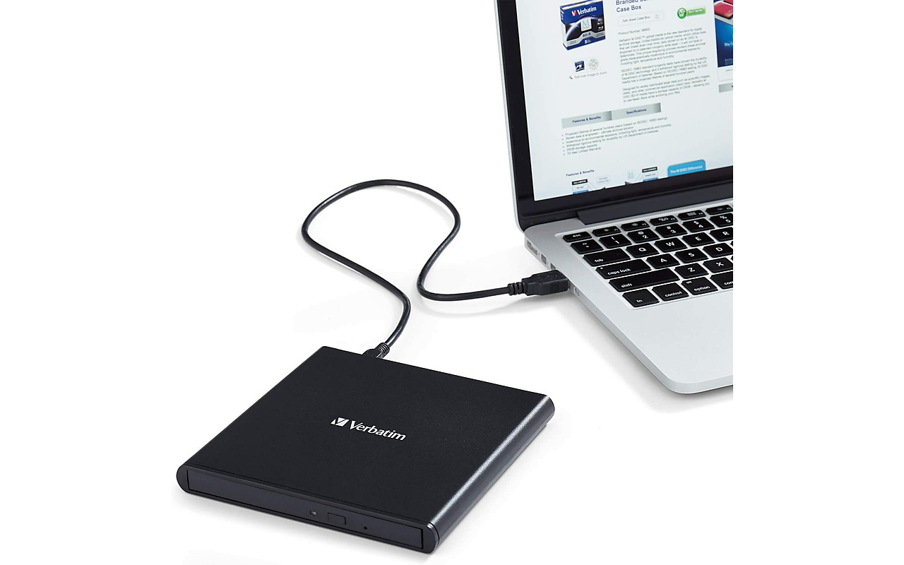 Verbatim 98938 External Slimline CD/DVD Writer / Black