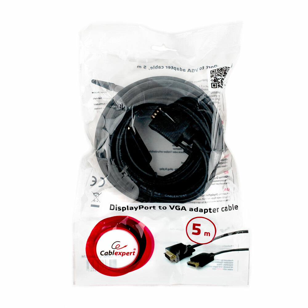 Cable Cablexpert CCP-DPM-VGAM-5M / DP - VGA / 5.0m / Black