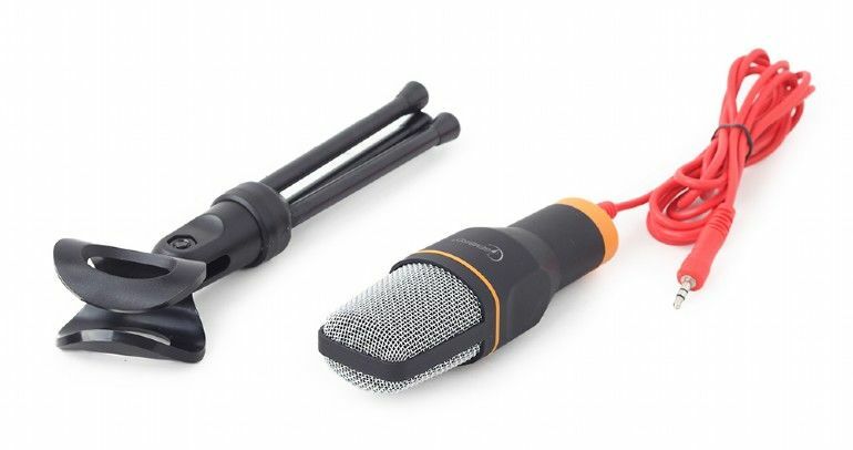 Gembird MIC-D-03 Desktop microphone with a tripod / Black