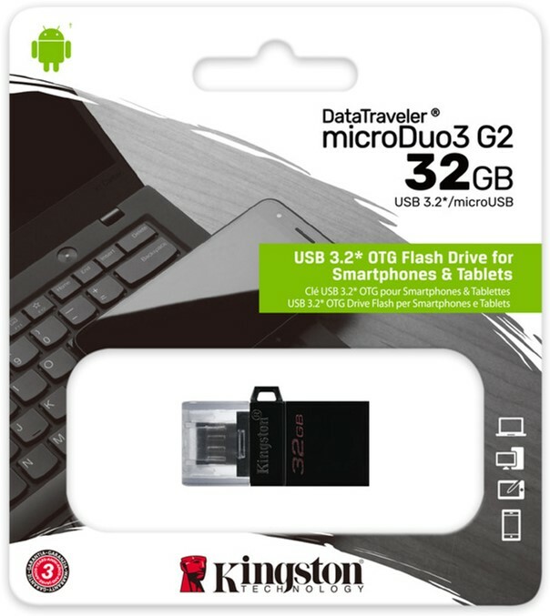 Kingston DataTraveler microDuo 3.0 G2 DTDUO3G2/32GB 32GB USB3.1 / Black
