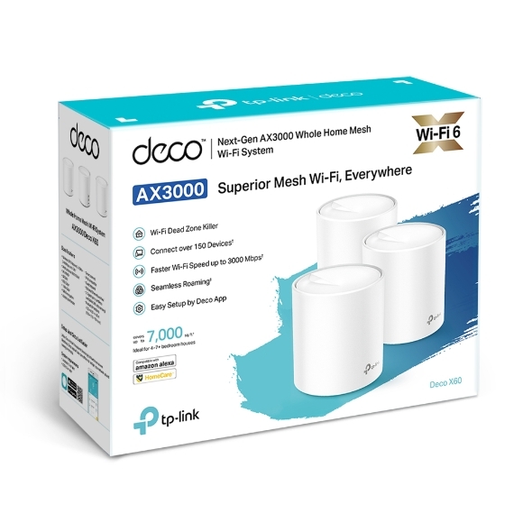 TP-LINK Deco X60 Whole-Home Mesh Dual Band Wi-Fi AX System / 3-pack /