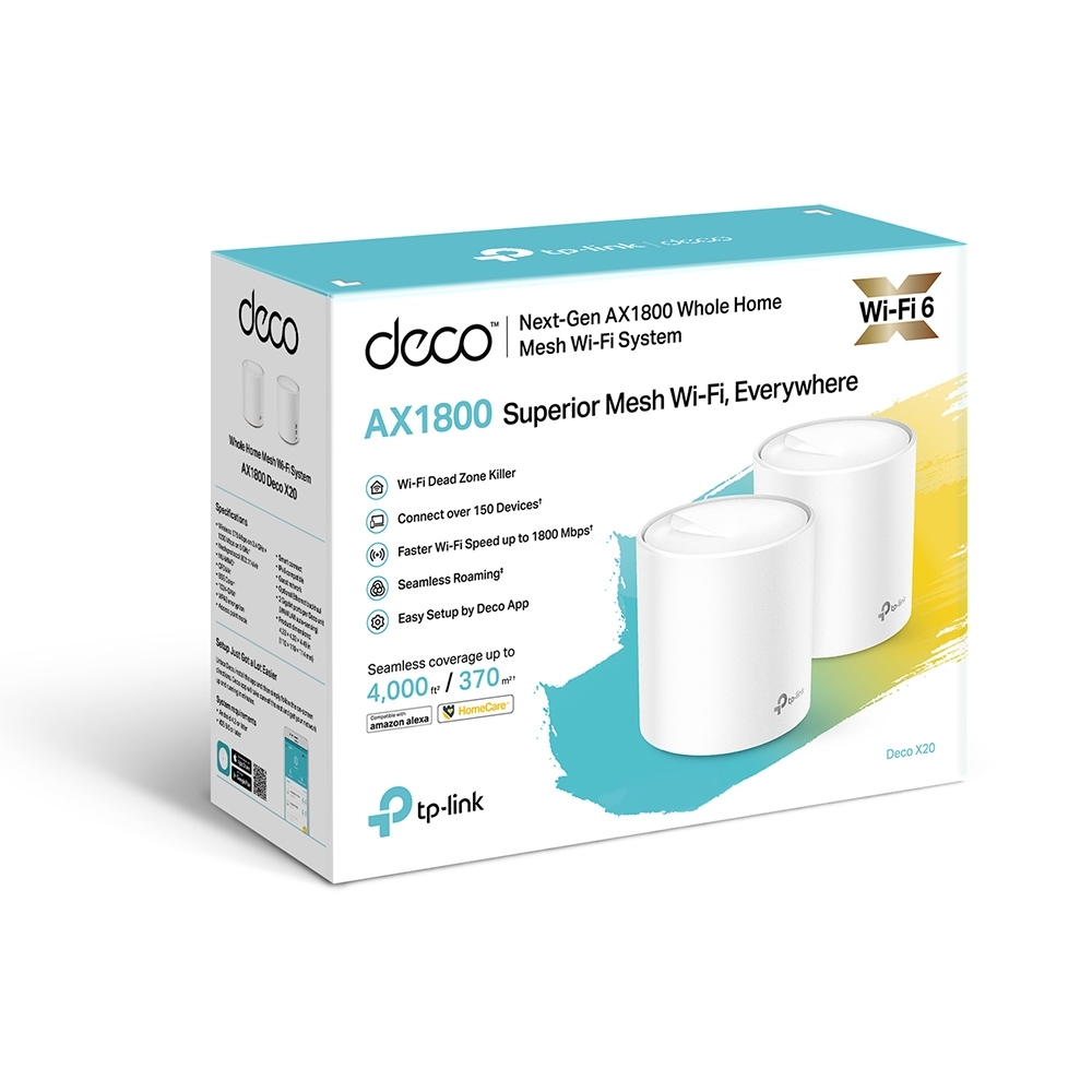 TP-LINK Deco X20 AX1800 Mesh Wi-Fi 6 System / 2 pack / White