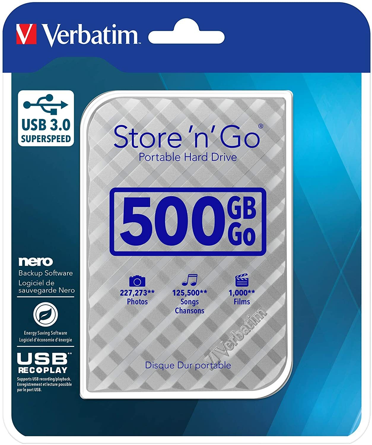Verbatim "Store 'n' Go 53196 2.5" External HDD 500GB / Silver