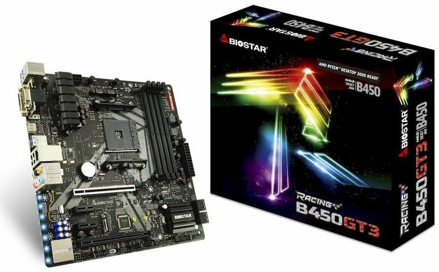 Biostar Racing B450GT3 mATX Socket AM4 Dual 4xDDR4-3200