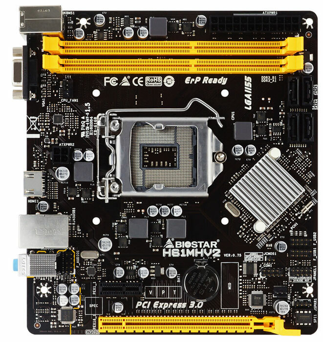 Biostar H61MHV2 mATX Socket 1155 Dual 2xDDR3-1600