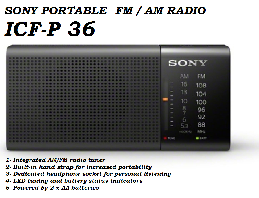 SONY ICF-P36 Portable Radio / Black