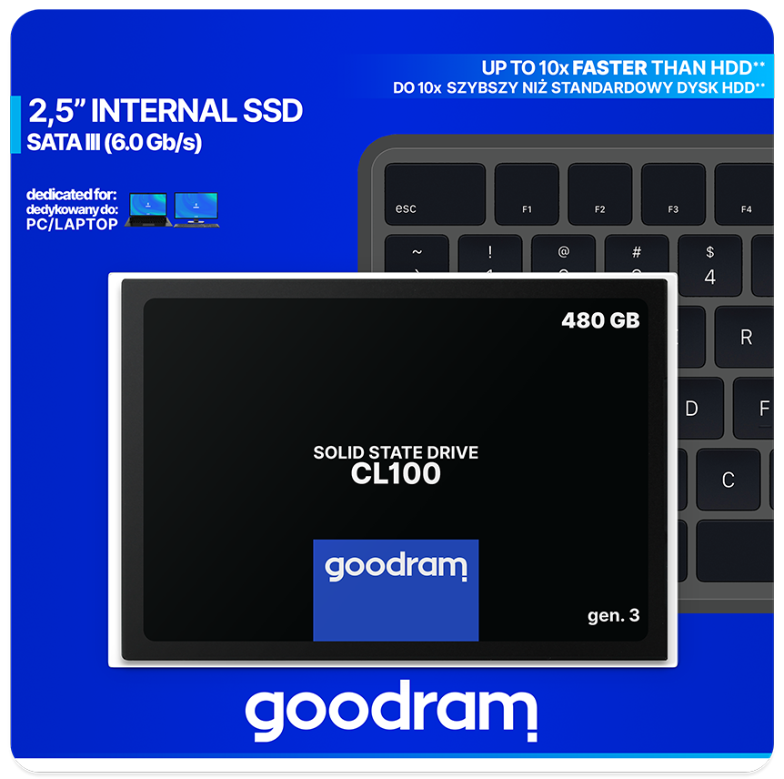 GOODRAM SSDPR-CL100-480-G3 / 480GB 2.5 SSD Black