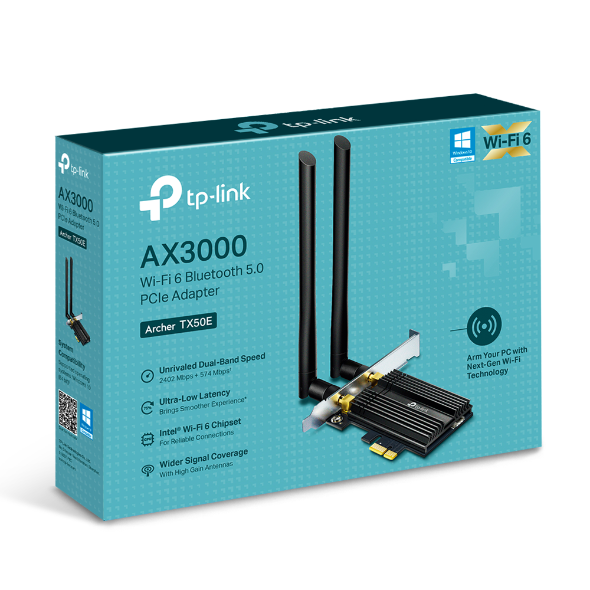 TP-LINK Archer TX50E PCIe Wireless AX Dual Band LAN / Bluetooth 5.0 Adapter /
