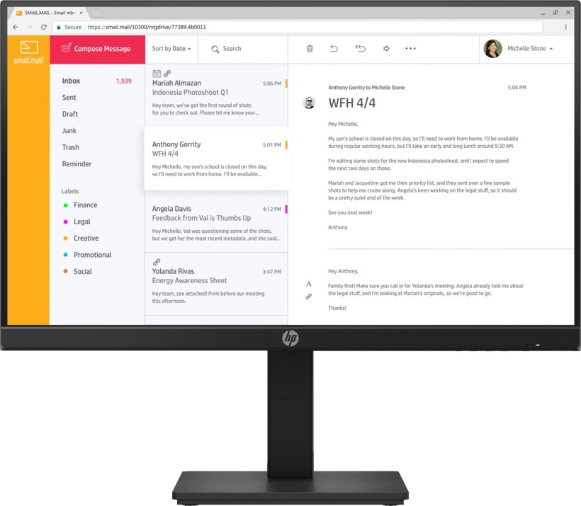 HP P24h G4 / 23.8" FullHD IPS / 7VH44AA / Black
