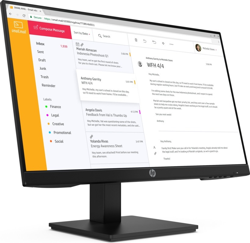 HP P24h G4 / 23.8" FullHD IPS / 7VH44AA / Black