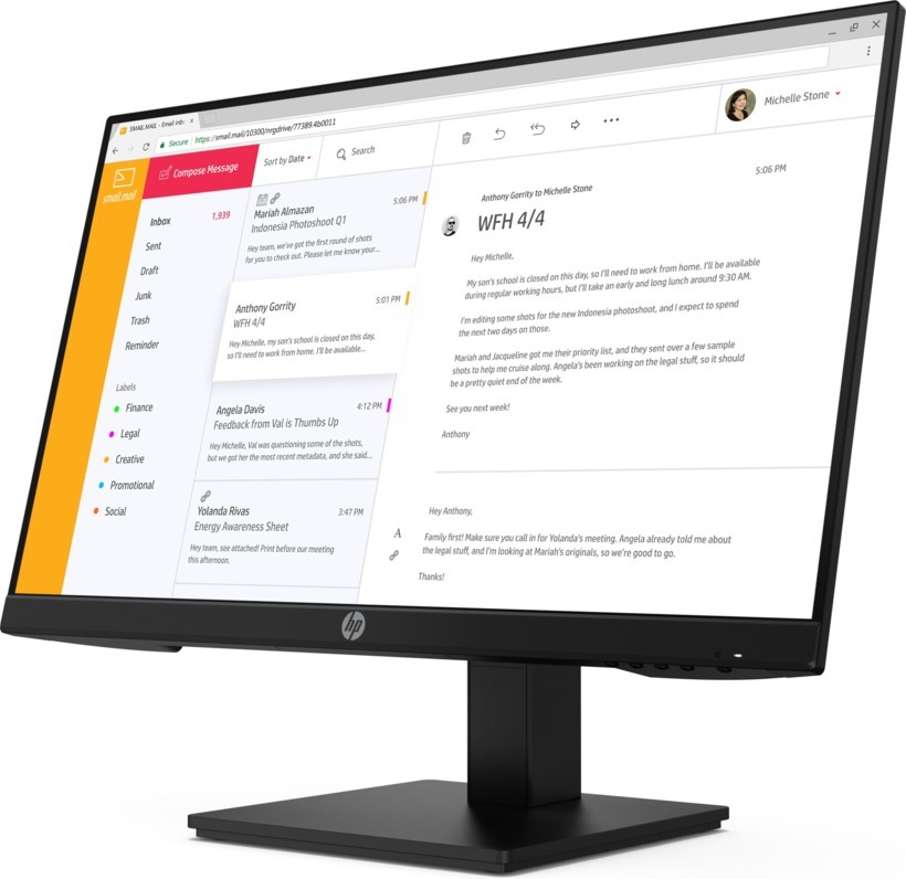 HP P24h G4 / 23.8" FullHD IPS / 7VH44AA / Black