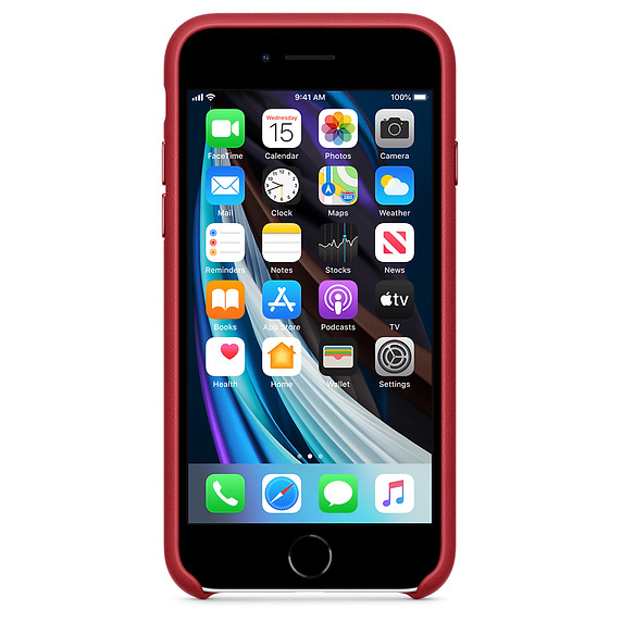 Apple Original iPhone SE 2020 Leather Case / Red