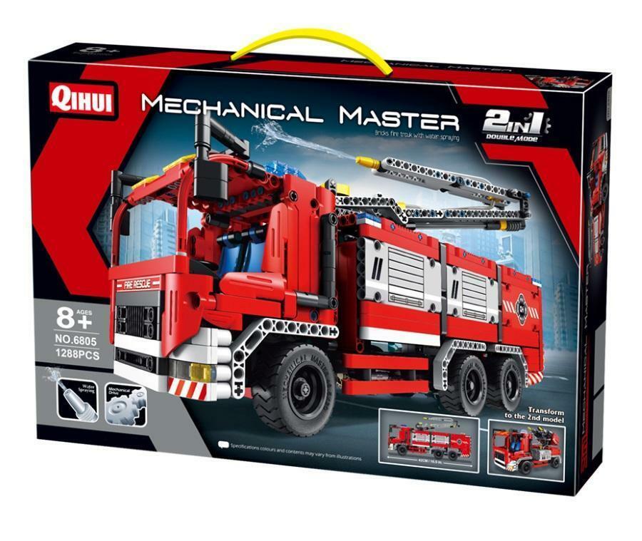 XTech 6805 Bricks 2 in 1 Fire Truck With Water Spraying