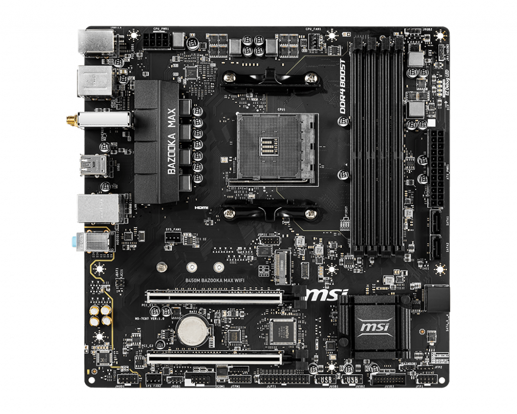 MSI B450M BAZOOKA MAX WIFI mATX Socket AM4 AMD B450