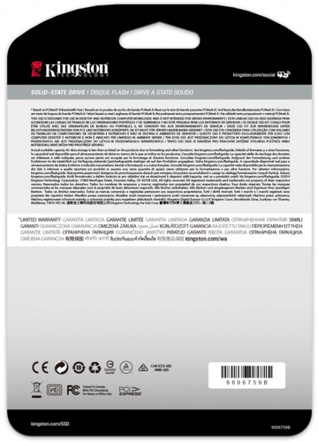 Kingston KC2500 M.2 NVMe SSD 250GB SKC2500M8/250G