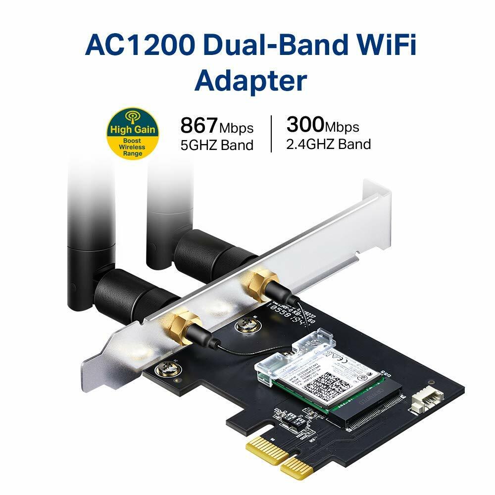 TP-LINK Archer T5E PCIe Wireless AC Dual Band LAN / Bluetooth 4.2 Adapter / Black