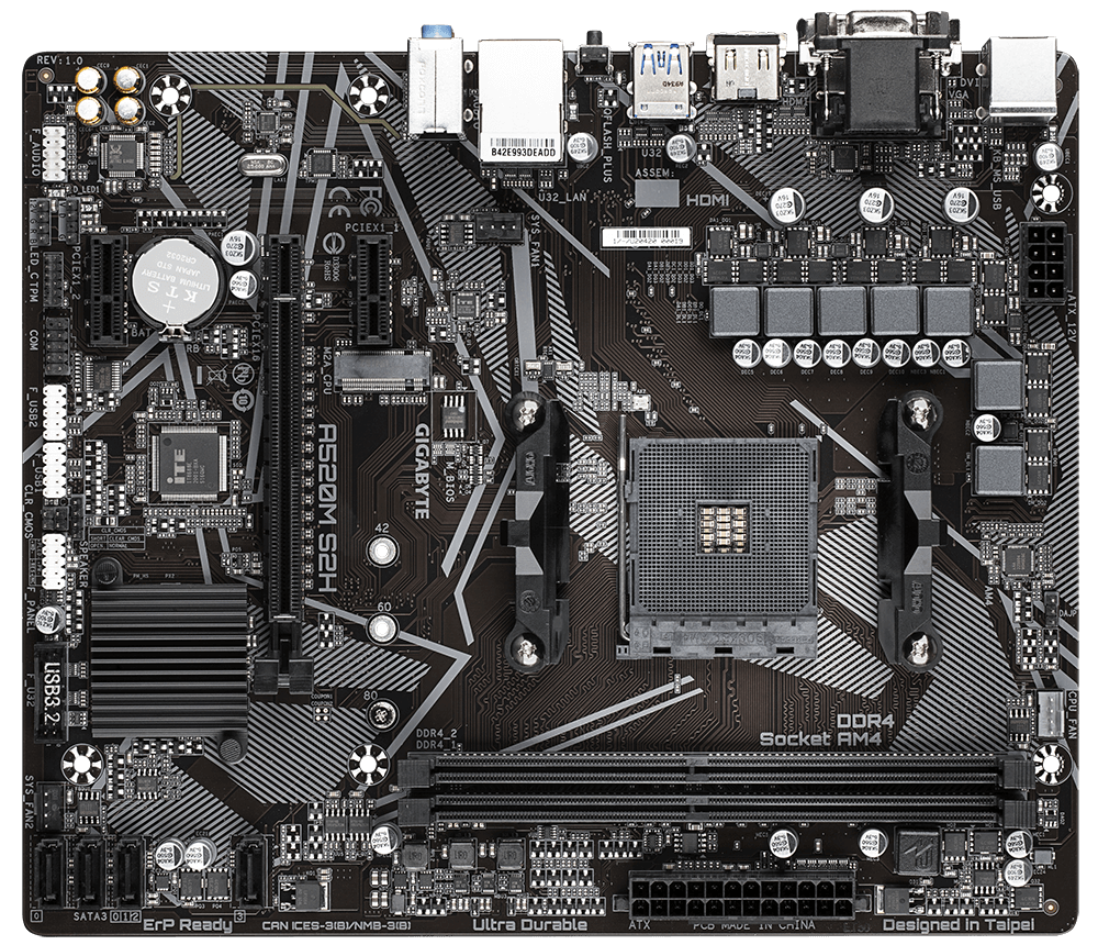 GIGABYTE A520M S2H / mATX Socket AM4 Dual 2xDDR4 5100