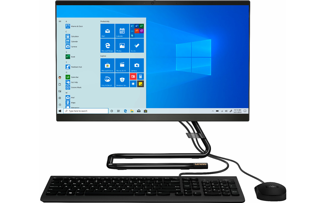 Lenovo Ideacentre A340-22IGM / 21.5" FullHD / Pentium J5040 / 4GB DDR4 / 256GB SSD / Intel UHD Graphics 605 / Black / Windows