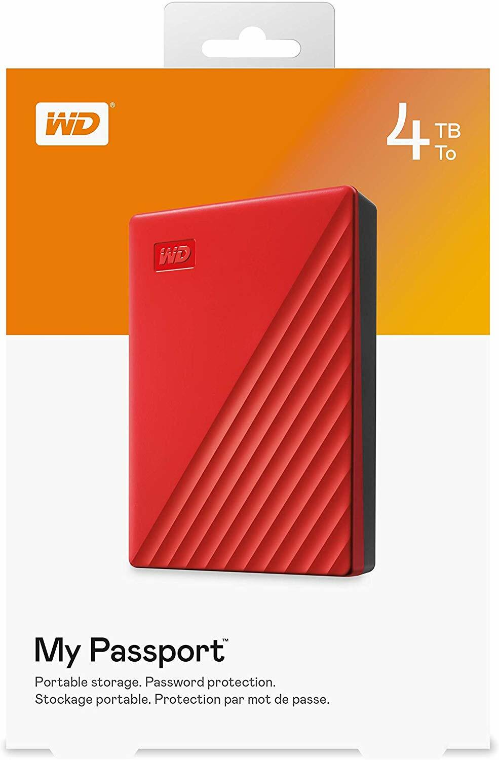 WesternDigital My Passport WDBPKJ0040BRD 2.5" External HDD 4.0TB USB3.0 / Red