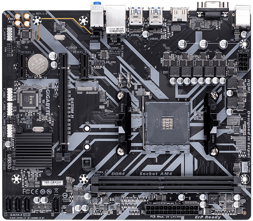 GIGABYTE B450M H / AM4 / mATX / AMD B450 /