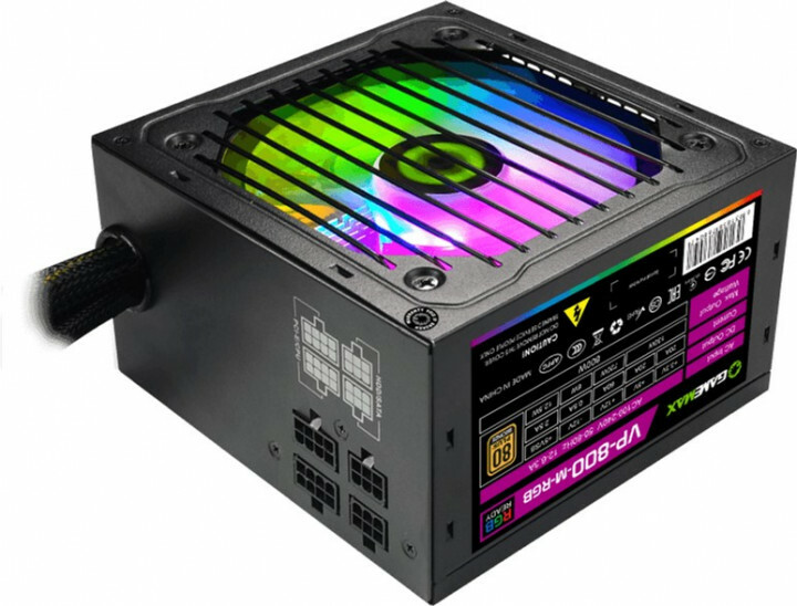 GameMax VP-800-RGB-M / 800W Active PFC 80+ Bonze / Black