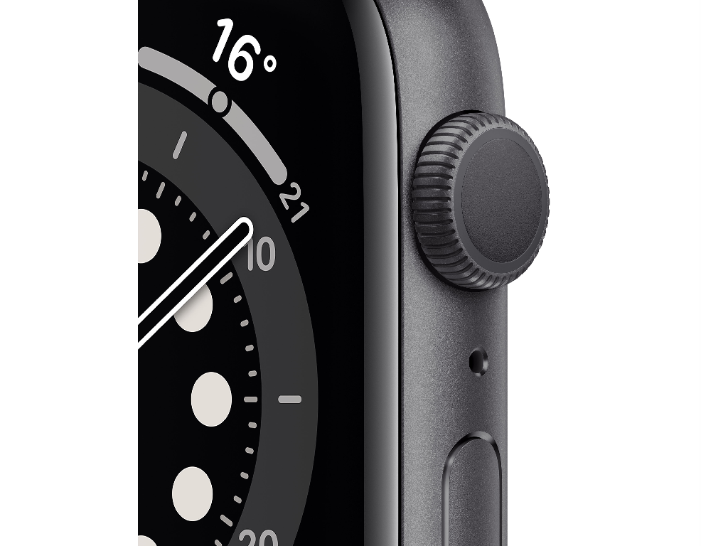 Apple Watch Series 6 GPS 44mm Space Gray Aluminum Case with Black Sport Band / Black