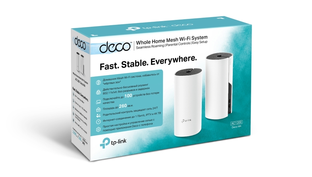 TP-LINK Deco M4 / 2-pack / AC1200 Mesh Wi-Fi System / White