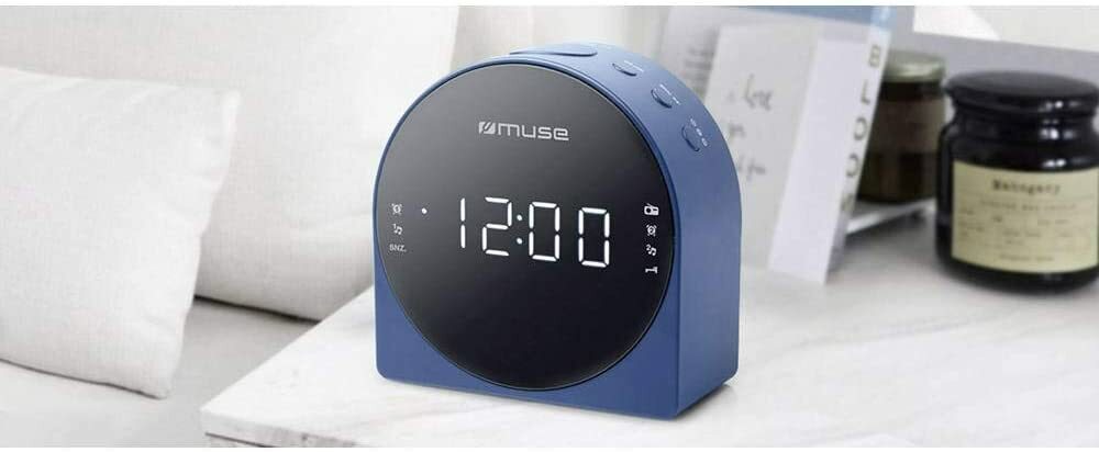 MUSE M-185 / Dual Alarm Clock Radio / Blue