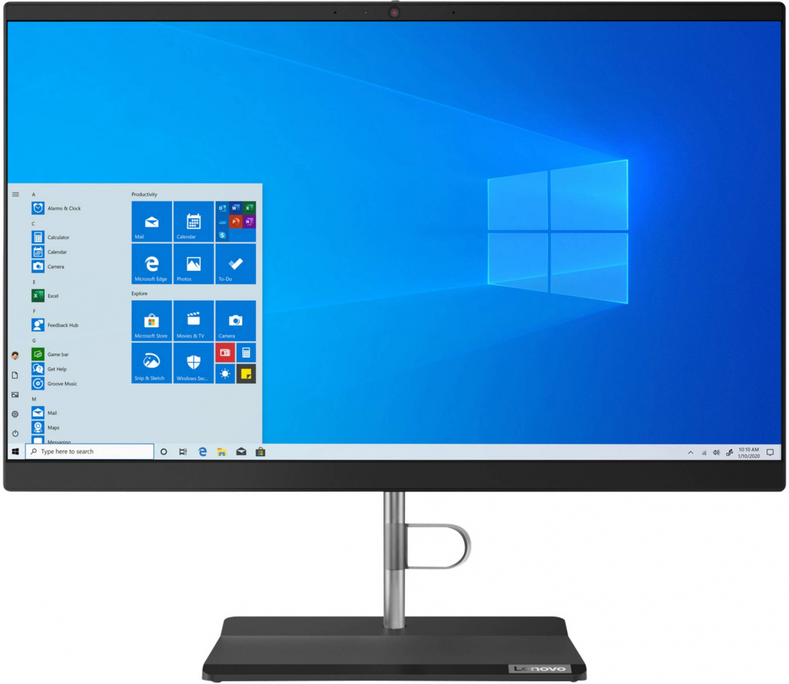 Lenovo V30a-24IML / 23.8" FullHD / Intel Core i3-10110U / 4GB DDR4 / 256GB NVMe / no OS / Black