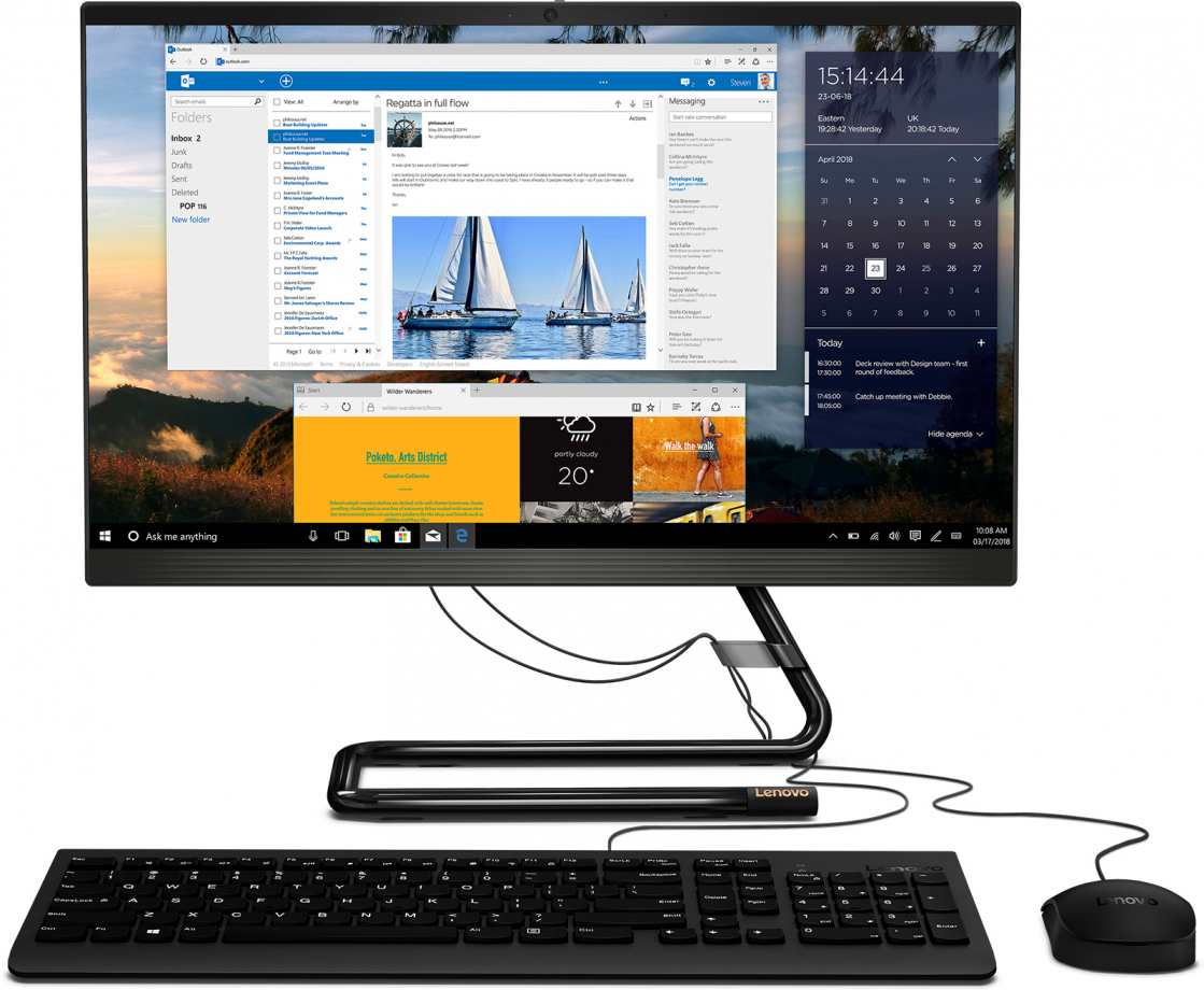Lenovo IdeaCentre 3 22ADA05 / 21.5" FullHD / Athlon Silver 3050U / 4GB DDR4 / 256GB NVMe / AMD Radeon Graphics / No OS / Black