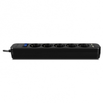 Sven SF-05LU  2 USB 5.0m Surge Protector / Black