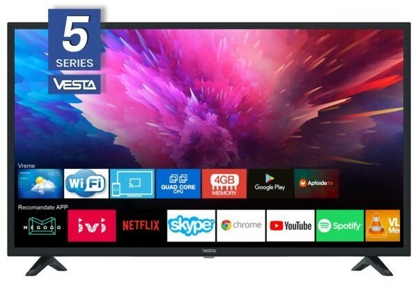 VESTA LD24E5202 / 24" HD 1366x768 / Digital Tuner DVB-T/T2/C / AndroidTV / Black