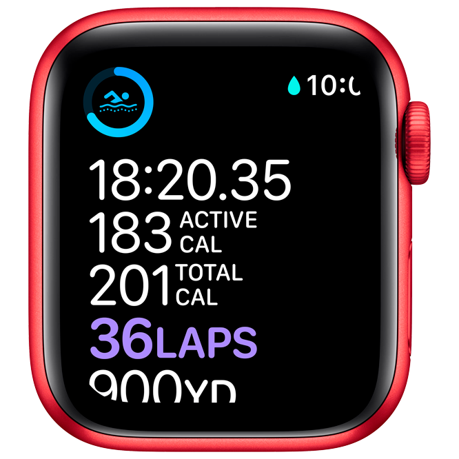Apple Watch Series 6 GPS 44mm Red Aluminum Case with Red Sport Band / Red