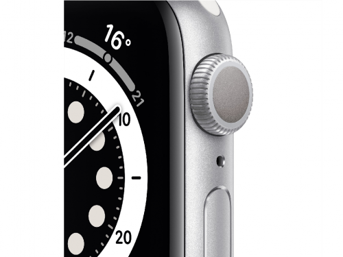 Apple Watch Series 6 GPS 40mm Silver Aluminum Case with White Sport Band / White