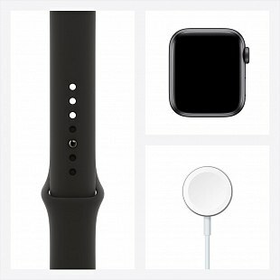 Apple Watch Series 6 GPS 40mm Space Gray Aluminum Case with Black Sport Band / Black