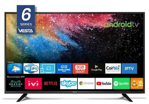 VESTA LD50E6202 / 50" FullHD Smart TV Android TV 9.0 / Black