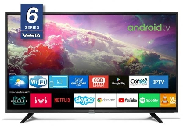 VESTA LD43E6202 / 43" FullHD Smart TV AndroidTV 9.0 / Black