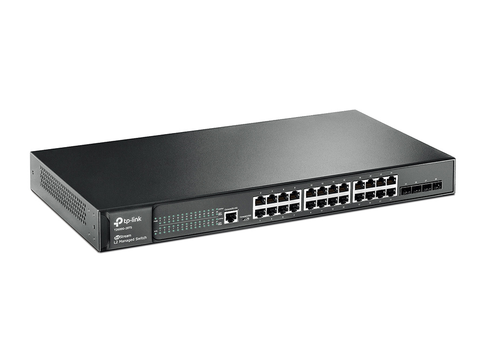 TP-LINK T2600G-28TS / 24-port 10/100/1000Mbps / 4xSFP / Black